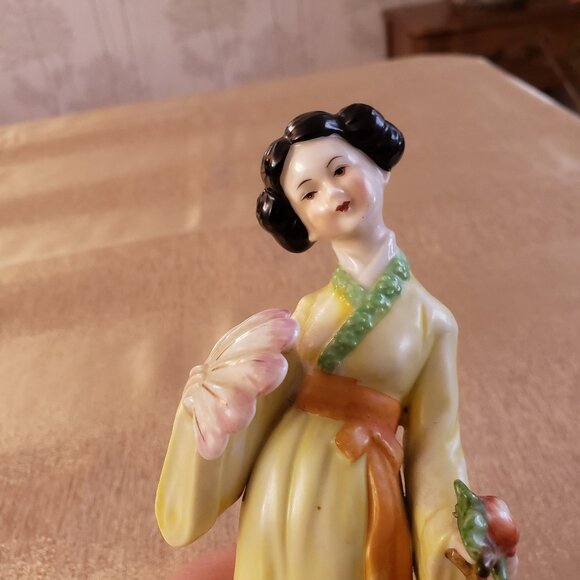Vintage Japanese Geisha Porcelain Music Box 1960s Maruho Japan - Picture 12 of 14